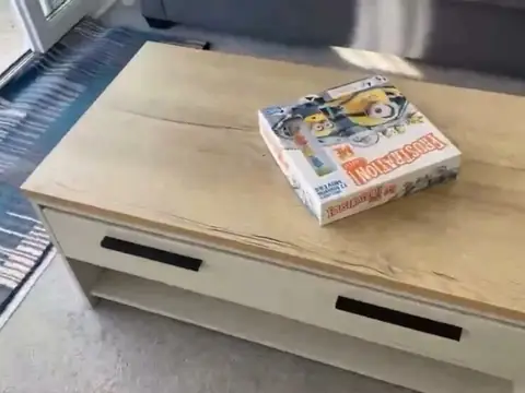 Coffee table with a family board game